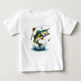 お魚にちなんで2歳の釣りバースデー ベビーTシャツ