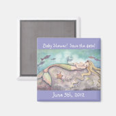 お魚のプリンセスのベイビーシャワーのお知らせ マグネット (正面/裏面)