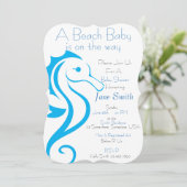 お魚の浜辺の赤ちゃん招待状（男の子） 招待状 (スタンド正面)