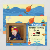 お魚の特別な感謝のメッセージカード サンキューカード (正面/裏面)