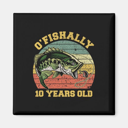 お魚デビュー10周年記念釣り誕生日テーマパーティー マグネット (正面)