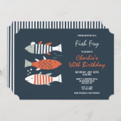 お魚パーティーのご案内 招待状 (正面/裏面)