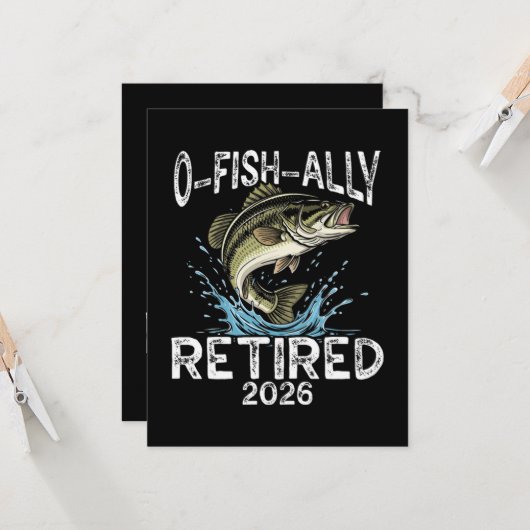 お魚友達は2026年引退します ユーモア ジョーク 招待状 (正面/裏面インサイチュ)