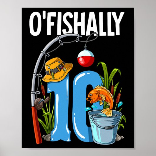 お魚的に10歳 10歳の誕生日 釣り ポスター (正面)
