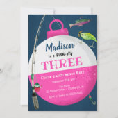 お魚釣り 誕生日おめでとう ご招待状 招待状 (正面)