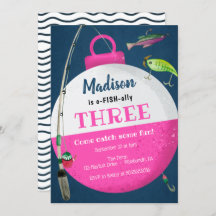 お魚釣り 誕生日おめでとう ご招待状