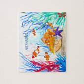 お魚 オレンジ 海 子供向け 幼稚園 ジグソーパズル (縦)