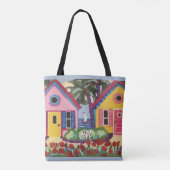 お鮮やか客様の魅力的トートのための熱帯のシーン トートバッグ (裏面)