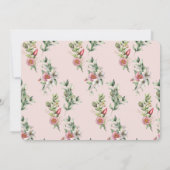 お鹿ちゃんピンクの花の女の子写真1歳誕生日 招待状 (裏面)