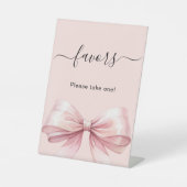 お favors のピンクの蝶結び 台座サイン (正面)