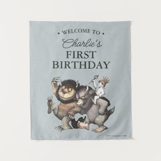 「かいじゅうたちのいるところ」1歳の誕生日 タペストリー (正面)