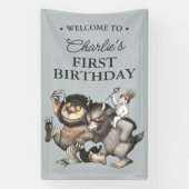 かいじゅうたちのいる島の1歳の誕生日 横断幕 (縦)
