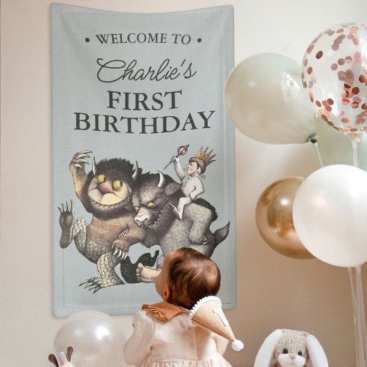 かいじゅうたちのいる島の1歳の誕生日 横断幕