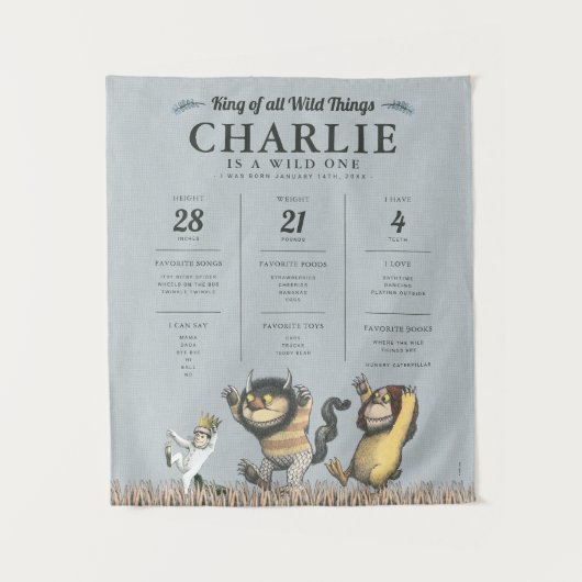 『かいじゅうたちの場所』1歳の誕生日マイルストーン タペストリー (正面)