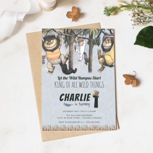 『かいじゅうたちの夜』1歳の誕生日招待状 招待状