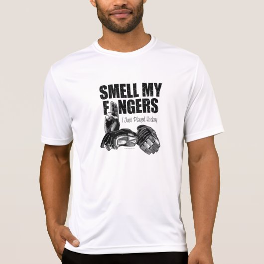 かいで下さい私の指(ホッケー)を Tシャツ (正面)