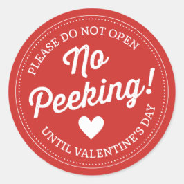 かいま見ること! バレンタインデーのステッカー ラウンドシール