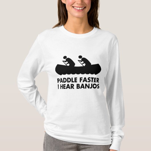 かいより速く私はバンジョーを聞きます Tシャツ (正面)