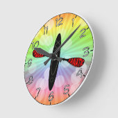 かい熱狂者-カヤックのロゴ ラウンド壁時計 (傾斜)