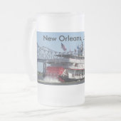 かい荷車引き フロストグラスビールジョッキ (正面左)