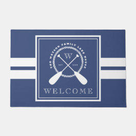 かいmonogram湖の家の歓迎 ドアマット