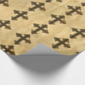 かえでの木のキリスト教の十字のフルーリのシタン ラッピングペーパー (角)