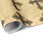 かえでの木のキリスト教の十字のフルーリのシタン ラッピングペーパー (ロールコーナー)