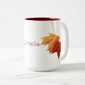 かえではカナダのマグを去ります ツートーンマグカップ (正面右)