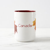 かえではカナダのマグを去ります ツートーンマグカップ (中央)