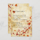 かえではヴィンテージの秋の結婚式の調節を去ります エンクロージャーカード (正面/裏面)