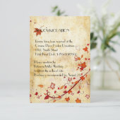 かえではヴィンテージの秋の結婚式の調節を去ります エンクロージャーカード (スタンド正面)