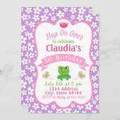 かえるの1歳誕生日パーティー招待状 招待状 (正面/裏面)