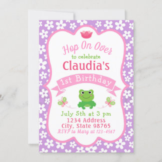 かえるの1歳誕生日パーティー招待状 招待状