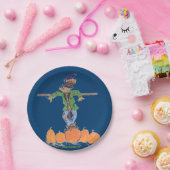 かかしおよびカボチャ ペーパープレート (パーティー)