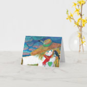 かかしがスワローに話すイラストレーション カード (黄色い花)