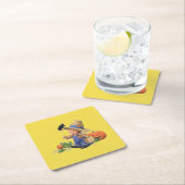 かかしが付いているコースター スクエアペーパーコースター (インサイチュ)