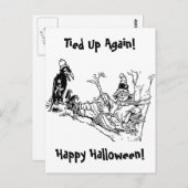 かかしが木で縛り付け ポストカード (正面/裏面)