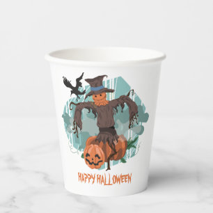 かかしとカボチャのハロウィン 紙コップ