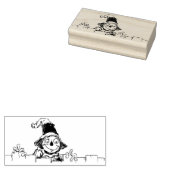 かかしとフェンスイラストレーションのアートスタンプ ラバースタンプ (押印)