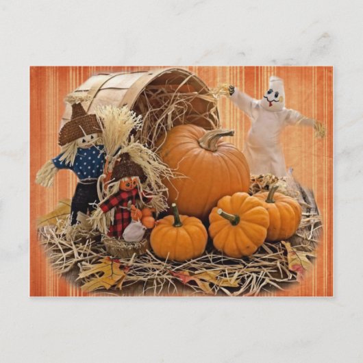 かかしと幽霊はがきの収穫 ポストカード (正面)
