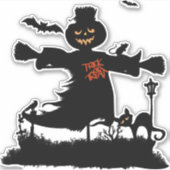 かかしと面白いハロウィーンデザイン シール (正面)