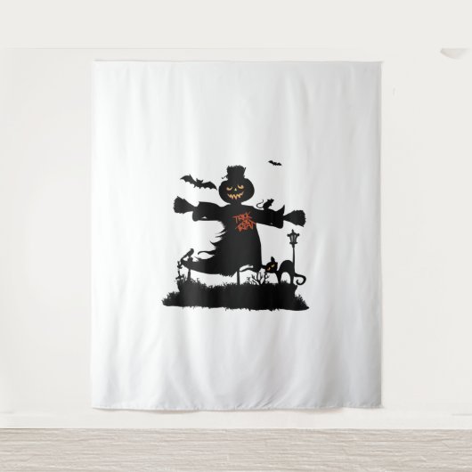 かかしと面白いハロウィーンデザイン タペストリー (正面)