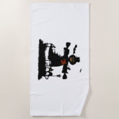 かかしと面白いハロウィーンデザイン ビーチタオル (正面)