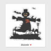 かかしのかわいいハロウィンデザイン シール (シート)