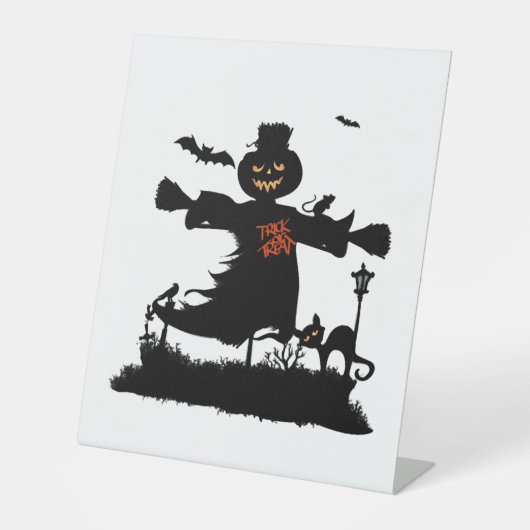 かかしのかわいいハロウィンデザイン 台座サイン (正面)