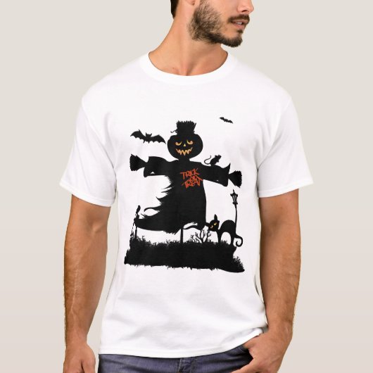 かかしのかわいいハロウィンデザイン Tシャツ (正面)