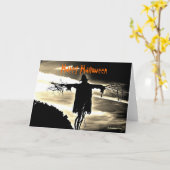 かかしのハッピーハローウィンカード カード (黄色い花)