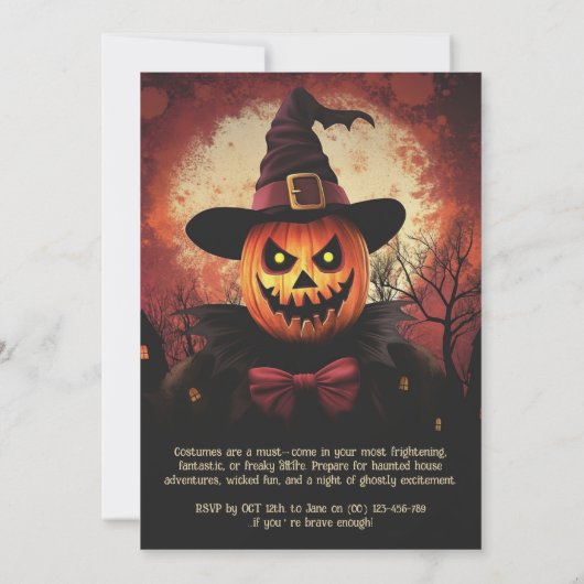 かかしの不気味ハローウィンパーティ!招待状 招待状 (裏面)