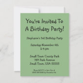 かかしの子ども誕生日パーティーの装飾招待状 招待状 (裏面)