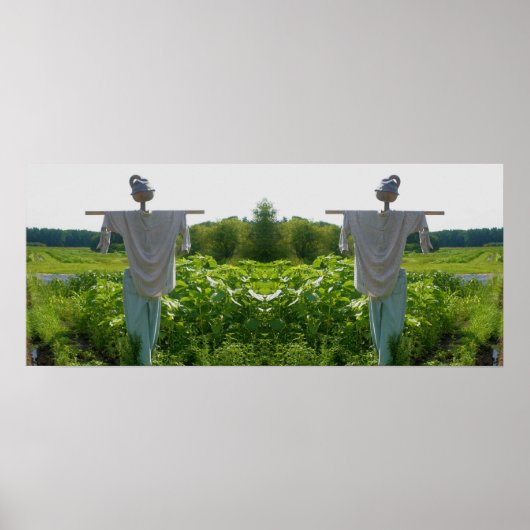 かかしインガーデンフィールド鏡抽象芸術 ポスター (正面)